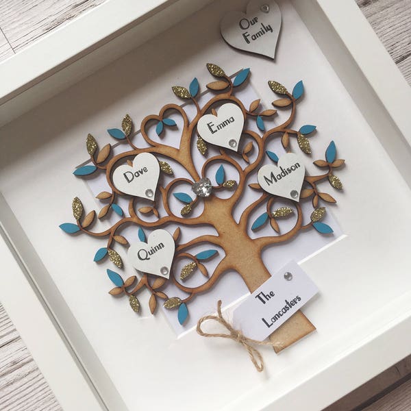 Family Tree Frame - Gift - Gift for Her  - Wedding Gift - Personalised Gift - Anniversary - Family Gift - Gift for Him - Mother's Day