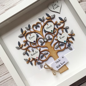 Personalised Family Tree Frame Personalised Frame Wedding Gift Anniversary Birthday Gift New Baby Father's Day Mother's Day image 1