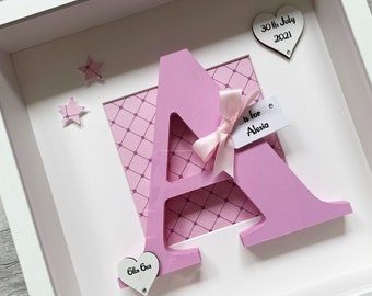 Personalised Name Frame - Nursery Decor - Initial Frame - Perfect for New Baby Gift, Christening, Baby Shower - Customised for you