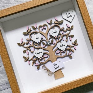 Family Tree Frame - Gift for Dad - Wall Art - Gifts for Home - Gifts for Family - Our Family Tree - Wooden Tree - Personalised