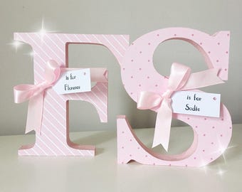 Decorated Wooden Letters - Nursery Letters - Name Letters - Nursery Decor - New Baby - Wall Letters - Decorated Letters - Custom Letters