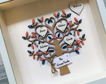 Light Up Frame - Personalised Family Tree - Light  - Anniversary Gift - New Baby - Wedding Gift - Gifts for Her - Family Keepsake