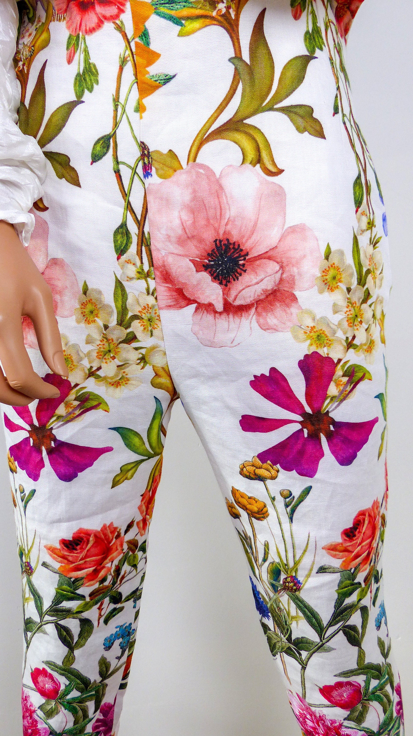 ladies floral cotton trousers