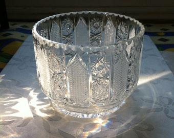 BARDEJOV - Lead Crystal Bowl - Czech - Mid-Century - Fruit Bowl - Magical Crystal - Elegant Decor