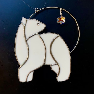 POLAR BEAR Suncatcher - White Bear - Symbol of the North - Polar Bear and North Star - Naturalist Gift - Northern Gift - Canada&#39;s North