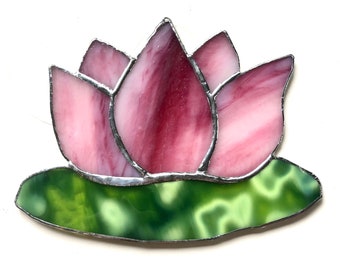 LOTUS - Buddhist Symbol - Purity - Faithfulness - Awakening - Meditation Gift - Yoga Gift - Window Ornament - Ashram Decor - Pink Lotus -SL1