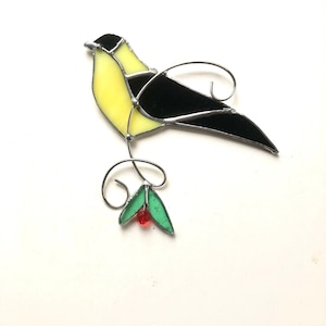 GOLDFINCH - Handcrafted Stained Glass - Window Ornament – Bird Lover&#39;s Delight - Nature Window - Debera Temperton - GF3