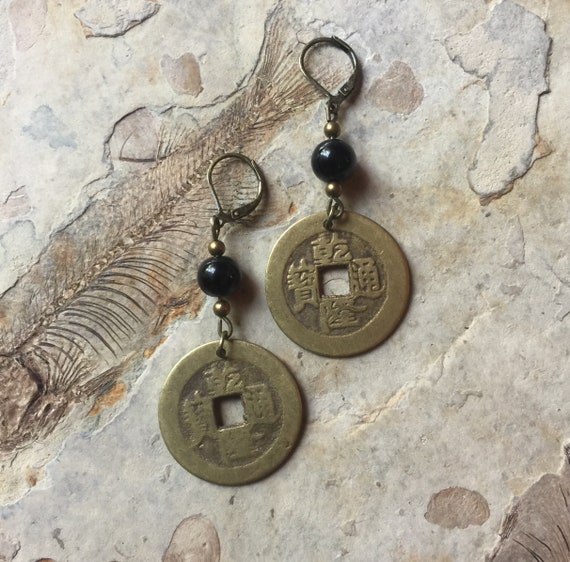 Chinese coin earrings sale