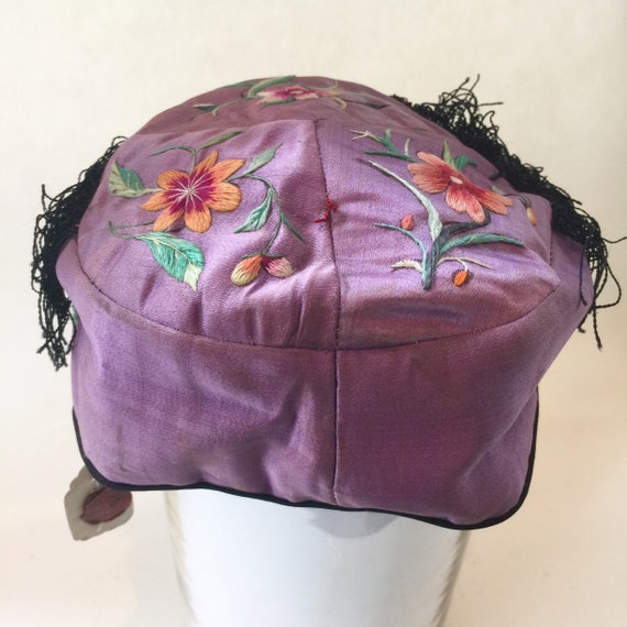 Vintage - GIRL'S - Flower Hat - Mauve - Satin Sti… - image 4