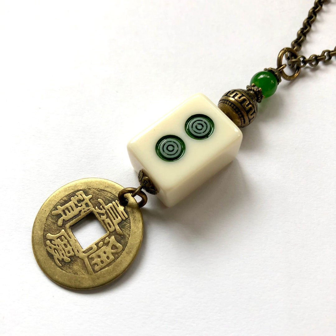 Mahjong Necklace Wheel Tile Necklace COIN Necklace Yoga Etsy
