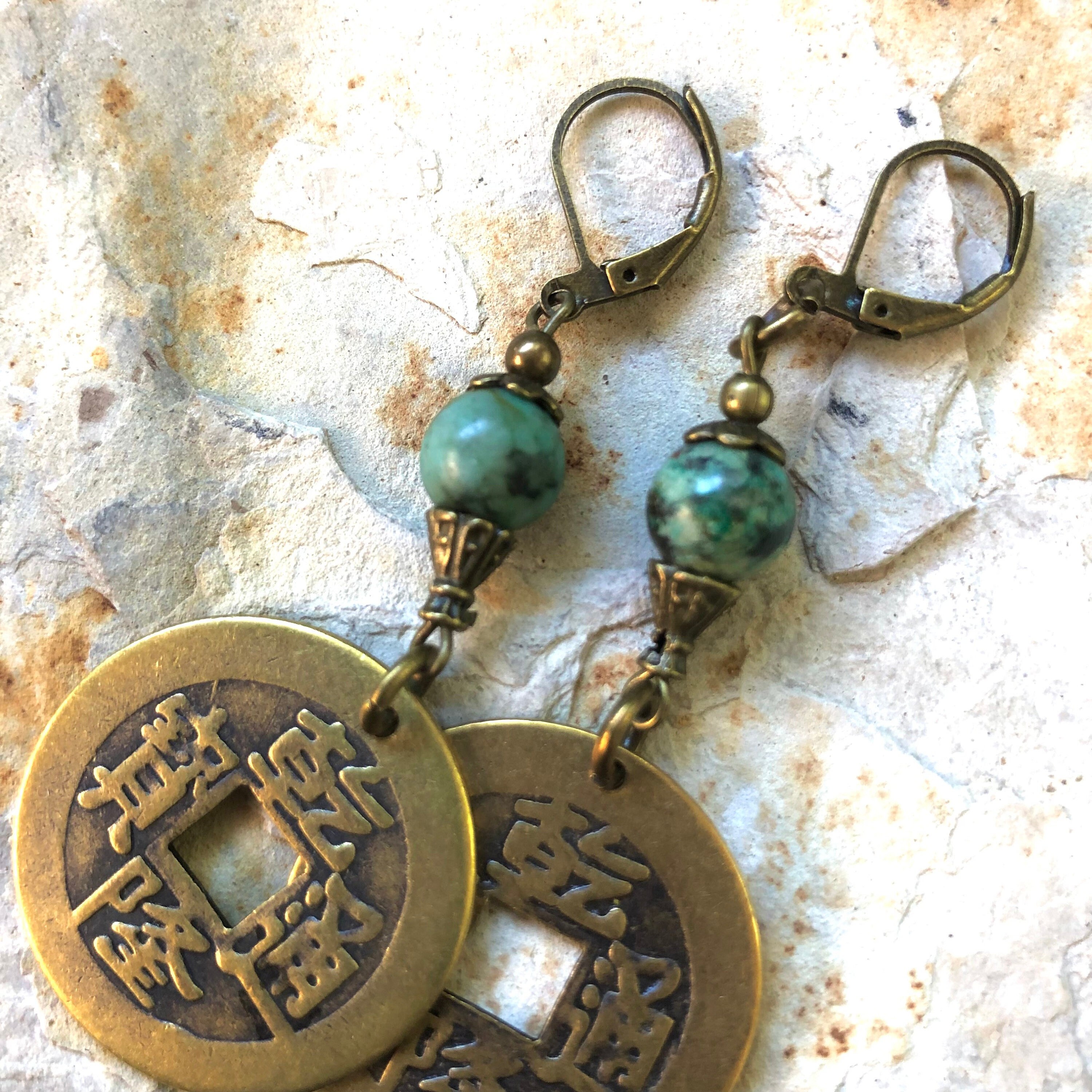 Chinese coin best sale earrings