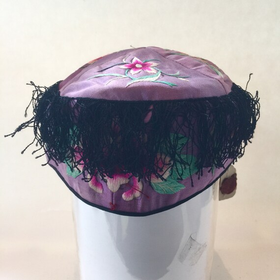 Vintage - GIRL'S - Flower Hat - Mauve - Satin Sti… - image 2