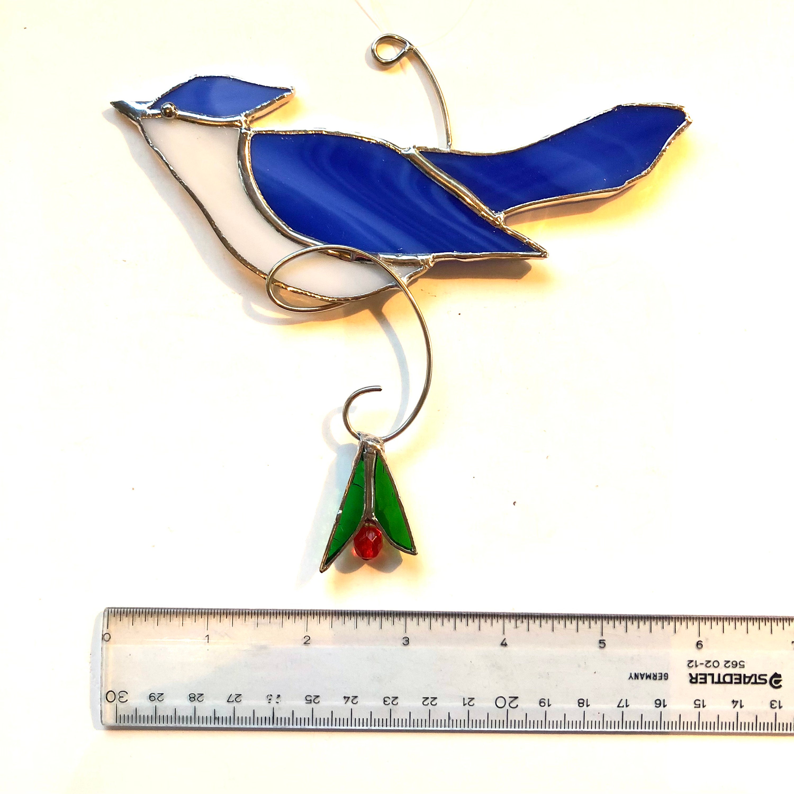 BLUE JAY - Handcrafted Stained Glass - Suncatcher - Window