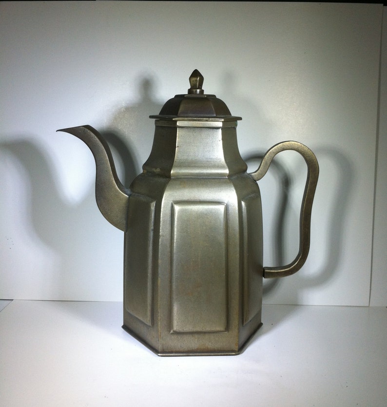 Vintage Pewter Chinese Teapot Early 20th Century Etsy