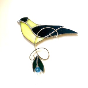 GOLDFINCH - Handcrafted Stained Glass - Window Ornament – Mother&#39;s Day Gift - Cottage Decor - Goldfinch Suncatcher - Bird Lover&#39;s Gift - GF3