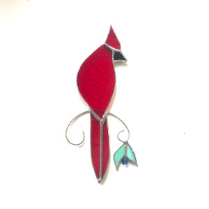 Red Cardinal Bird Suncather Stained Glass Bird Lovebirds Ornaments Tree Hanging Decoration Memorial Gifts A ACHENYUANYUAN Cardinal Bird Stained Glass Ornament 