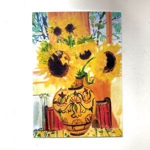 Bouquet de tournesols - Sharon E. Sutherland - carte de fleurs d'été - carte vierge - célébration estivale - carte de voeux de jardinier - fête des mères