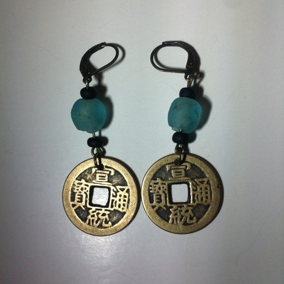 Chinese coin best sale earrings