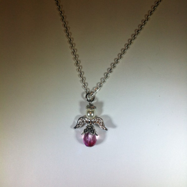 ANGEL Necklace – PINK - Handcrafted – Celebrating PINK!