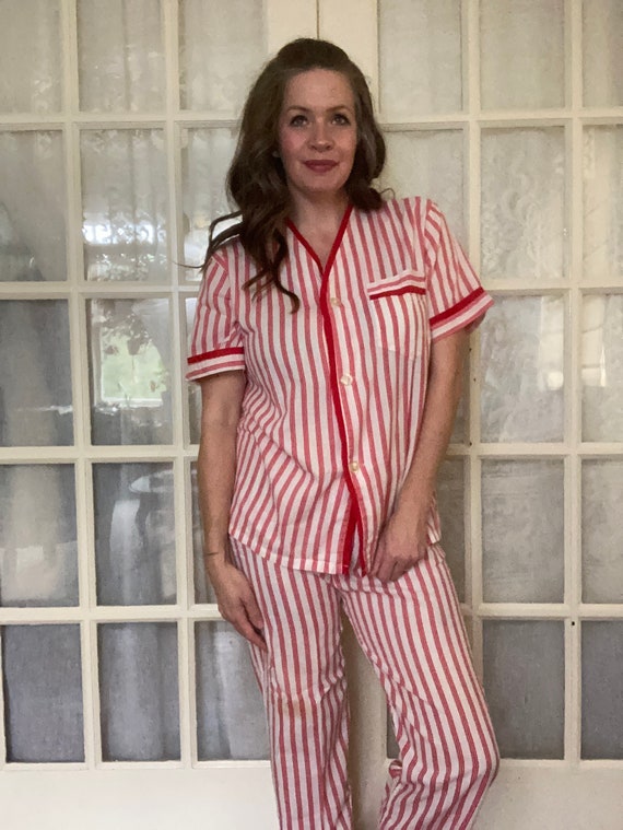 Vintage Weldon Red and White Striped pajama set