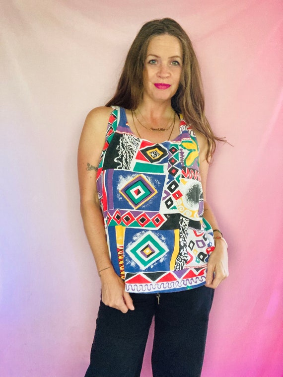 90s Abstract tank top size L/XL - image 1