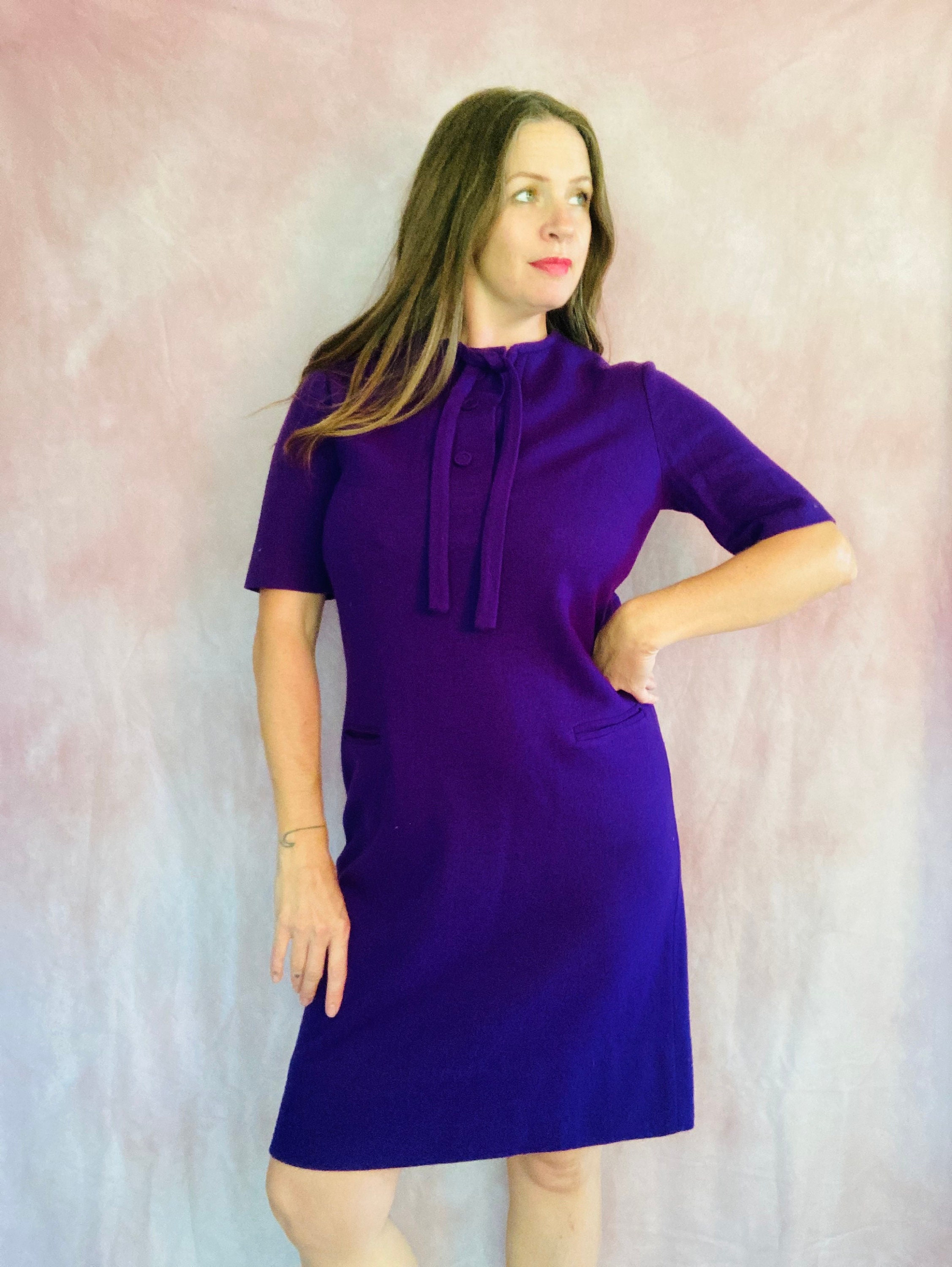 Purple Shift Dress - Etsy