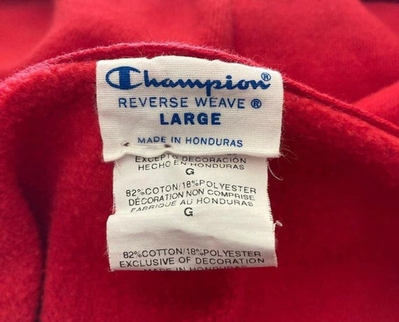 Champion reverse weave red zip up hoodie size lar… - image 4