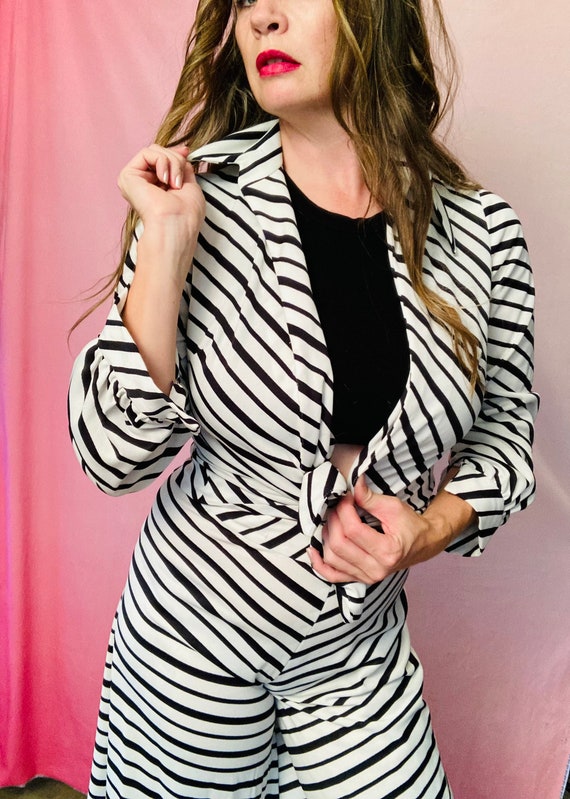 Striped palazzo suits cheap