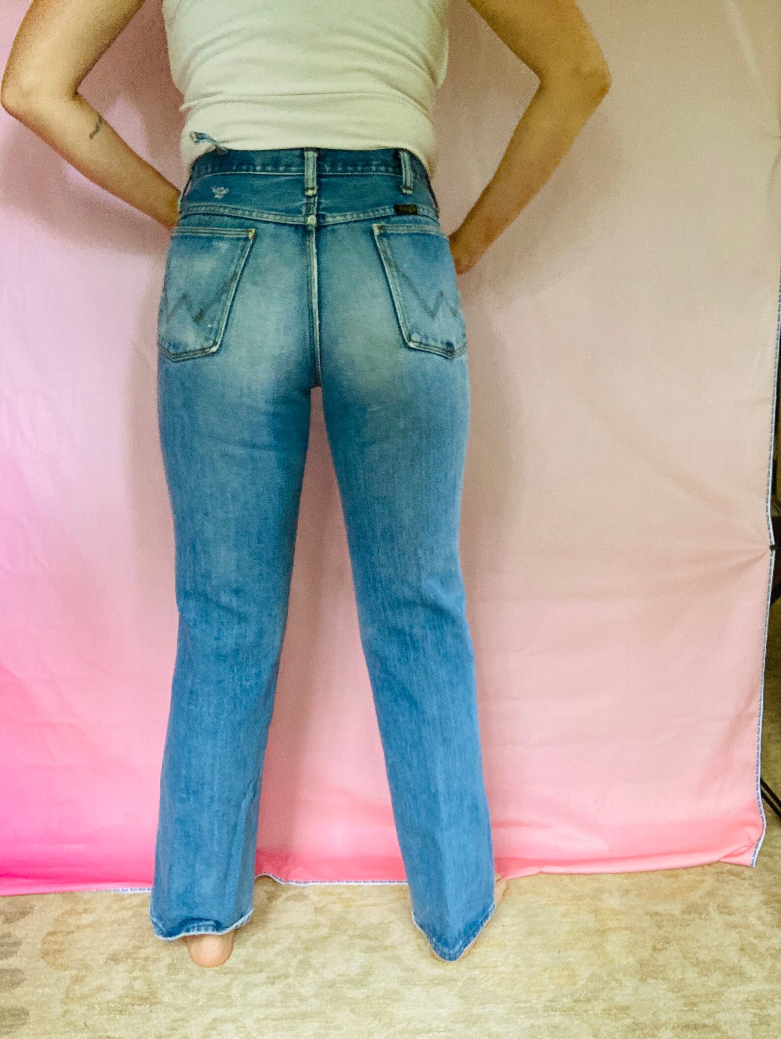 Vintage 70d no fault wrangler light wash jeans 30x29 | Etsy