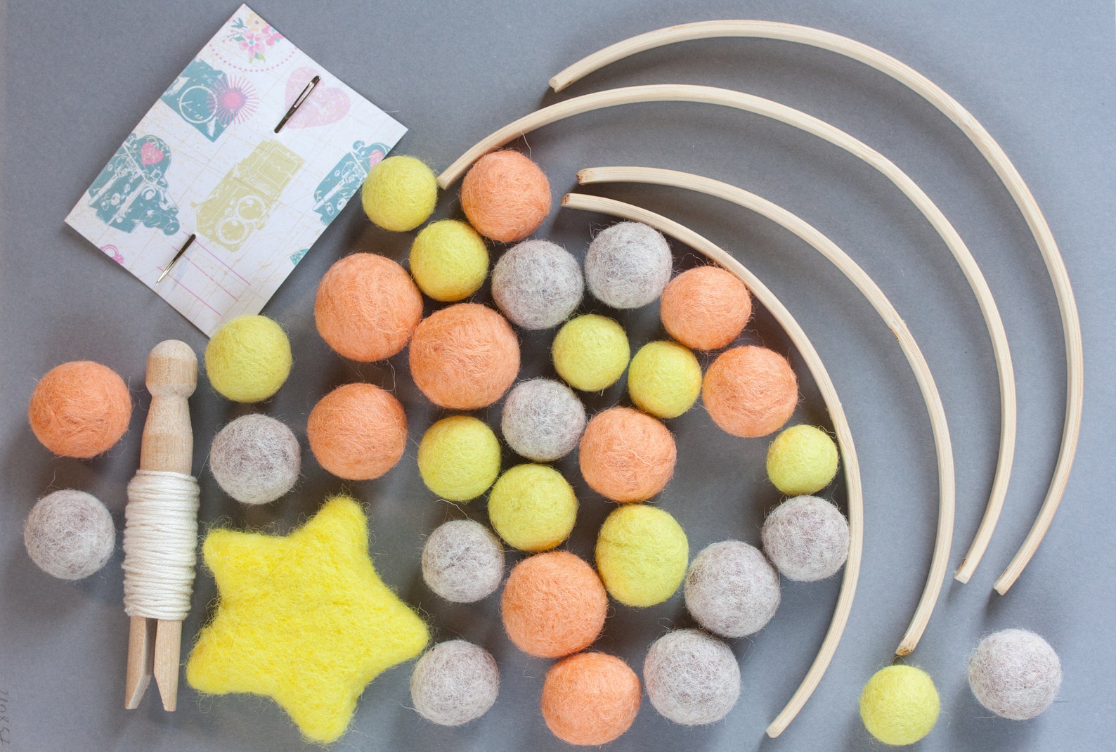 Felt Ball Baby Mobile DIY Kit Gender Neutral Nursery Mobile Etsy