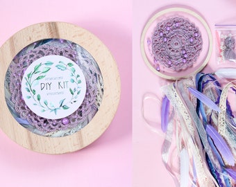 DIY Dreamcatcher Kit – Doily, Ribbons & Feathers, Craft Gift