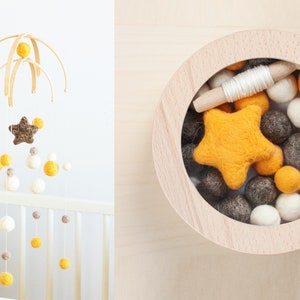 Baby Crib Mobile DIY kit Nursery Woolen Balls Mobile Chandelier image 1