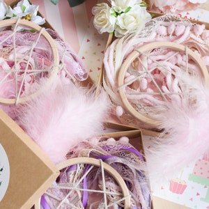 Kit fai da te per acchiappasogni, attività artigianale per bomboniere, kit artigianale fai da te per acchiappasogni, attività per feste di compleanno, acchiappasogni con fiori fai da te