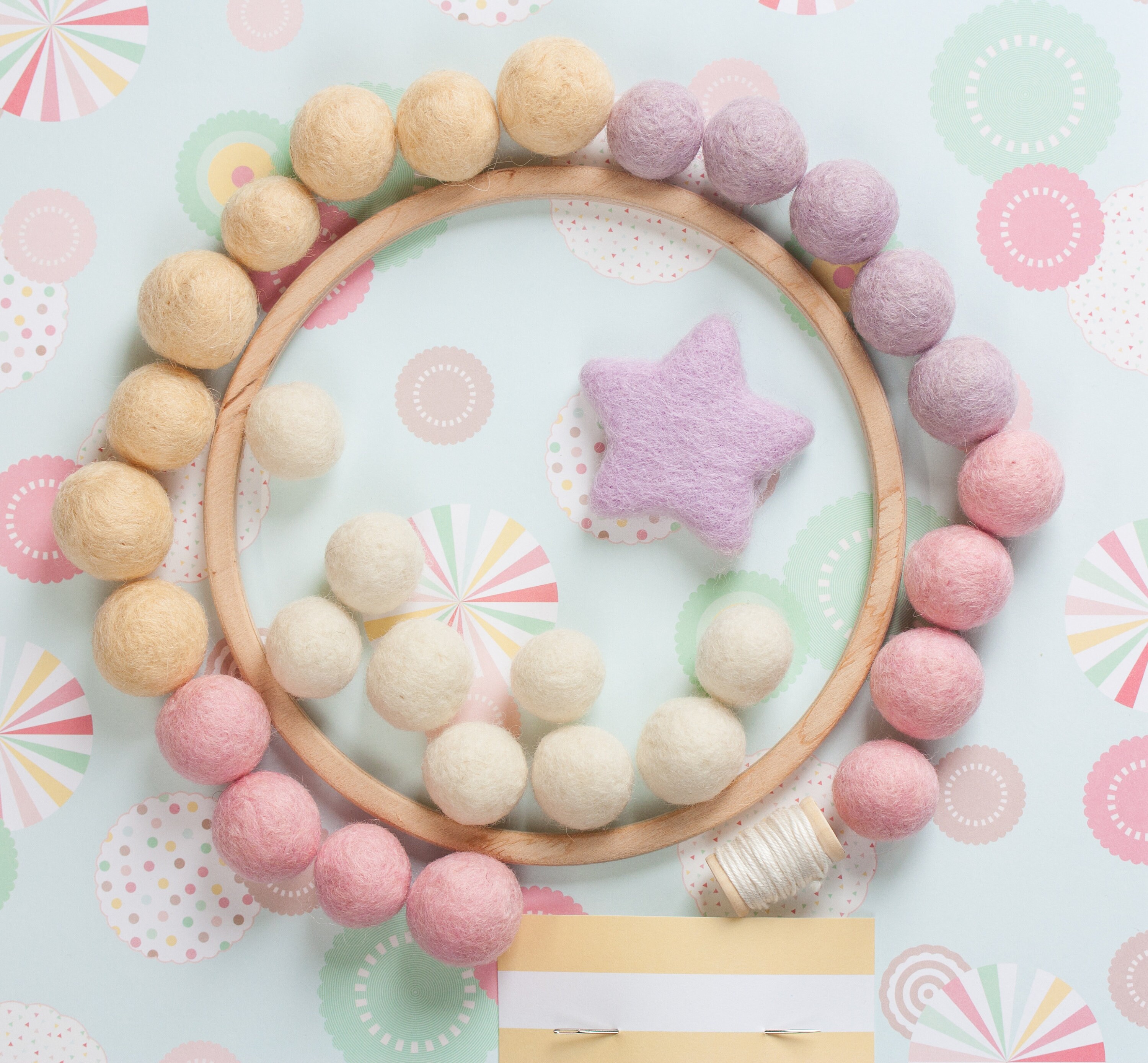 Baby Mobile DIY Kit Baby Mädchen Kinderzimmer Wolle Kugeln Etsy