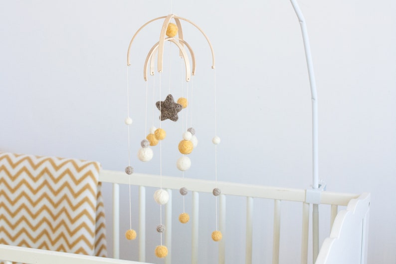 Baby Crib Mobile DIY kit Nursery Woolen Balls Mobile Chandelier image 4