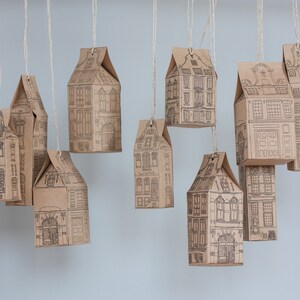 Christmas advent calendar, printable Amsterdam PDF Christmas Village Home Decoration image 4