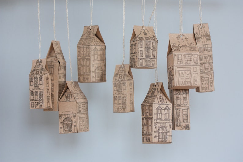 Christmas advent calendar, printable Amsterdam PDF Christmas Village Home Decoration image 4