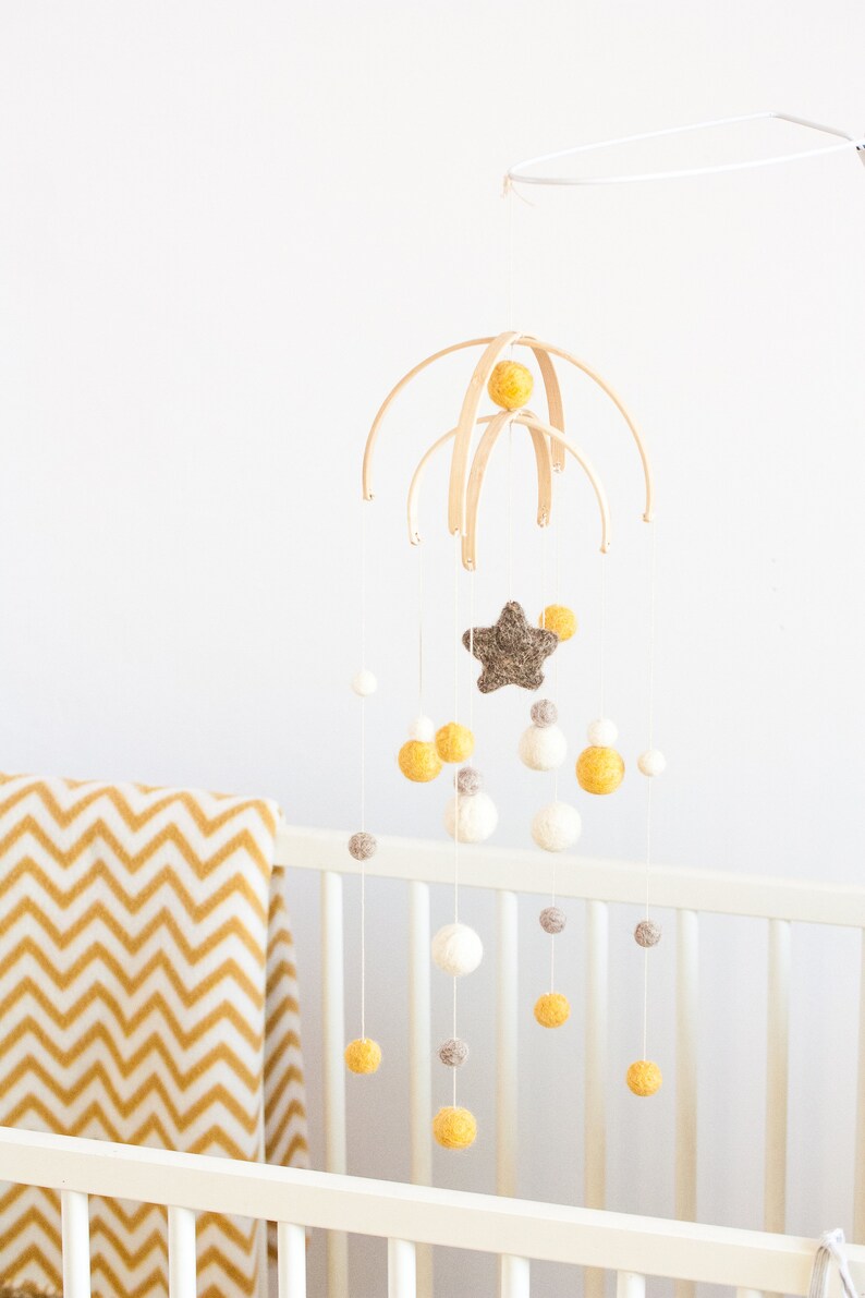 Baby Crib Mobile DIY kit Nursery Woolen Balls Mobile Chandelier image 5