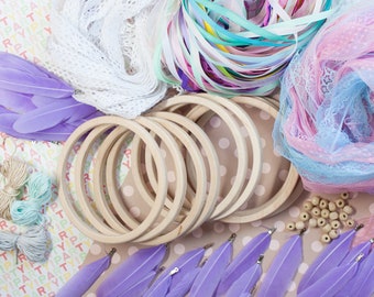 DIY Dreamcatcher Kit Party Girls Slumber Party Favors Kids Birthday Activity Set
