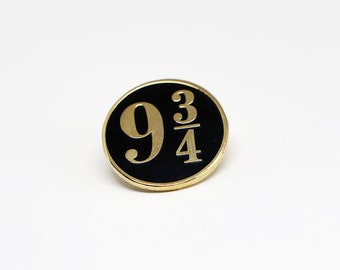 Nine and Three-Quarters (Black & Gold) - Hard  Enamel Pin
