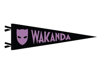 Wakanda Black Panther Pennant | Marvel Wall Hanging Banner Home Decor, Fan Gift, Party Decorations