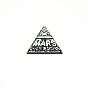Mars Investigations (Silver and Black) - Soft  Enamel Pin