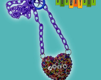 Them Pronoun Rhinestone Necklace Approximately 16 inch plastic chain