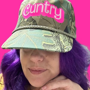 Gorra de béisbol C*ntry, sombrero de camuflaje, estilo rural queer