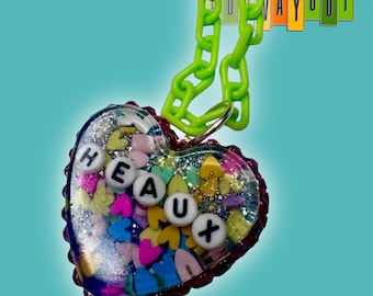 Heaux Rhinestone Necklace Approximately 16 inch plastic chain