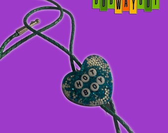 hot boy glitter bolo tie