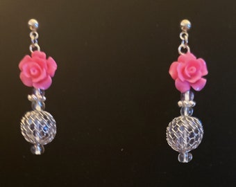 Rose in a Vase Earrings