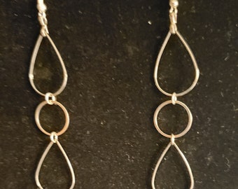 Silver Dangling Geometrical Earrings