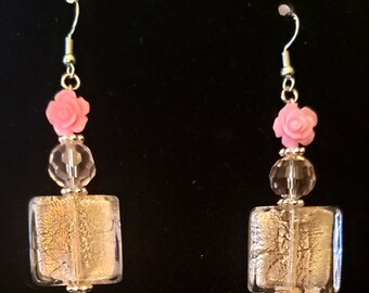 Pink Roses Sphere and Squares