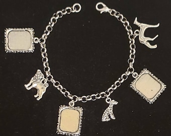 Stainless Steel Charm and Picture Bracelet
